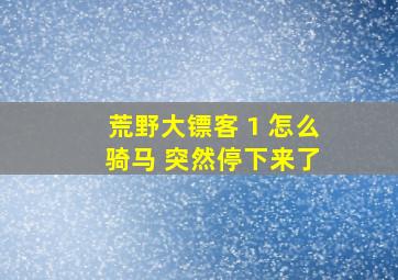 荒野大镖客 1 怎么 骑马 突然停下来了